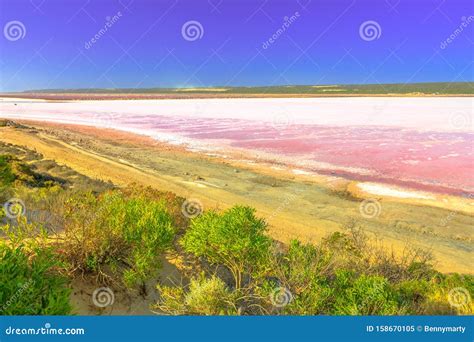 Pink Lake aerial stock image. Image of salty, scenery - 158670105