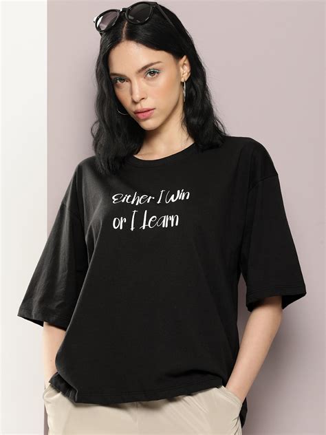 Buy Kook N Keech Typography Printed Relaxed Fit Drop Shoulder Sleeves Pure Cotton T Shirt