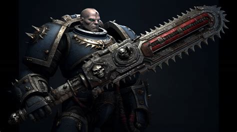 Warhammer Spacemarine With Chainsword By Bergionstyle On Deviantart