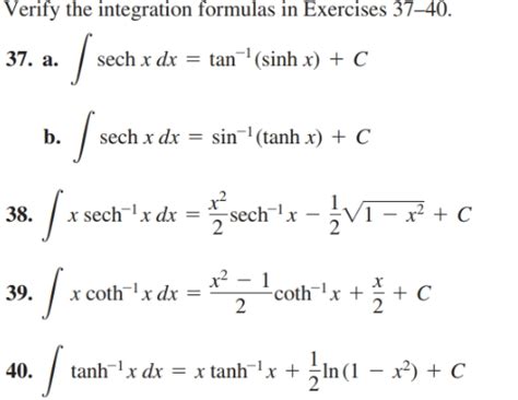 Answered Verify The Integration Formulas In… Bartleby