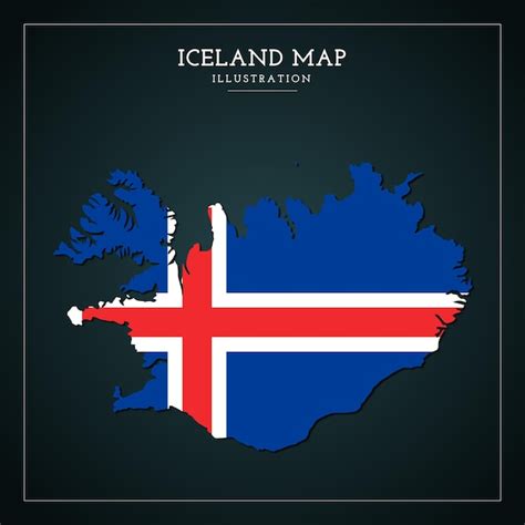 Premium Vector D Iceland Map Vector Illustration