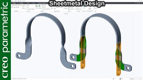 Sheet Metal Tutorial Clamp By Planer Bend In Creo Parametric Youtube