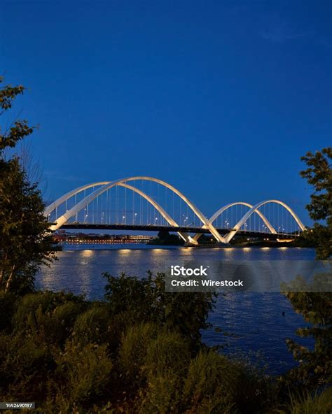 Frederick Douglass Memorial Bridge In The Evening Stock Photo