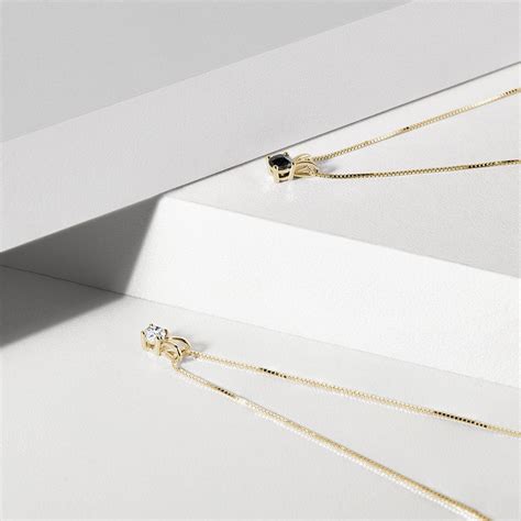 Black Diamond Necklace in Gold | KLENOTA