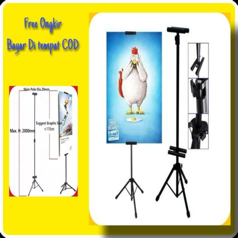 Jual Standing Rangka Tiang T Tripod Tripot Banner Benner Display