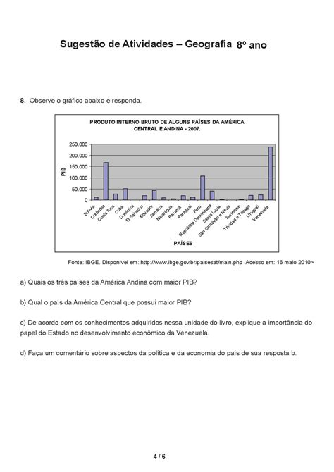 Atividades De Geografia Ano Exerc Cios Avalia Es Provas Imagens