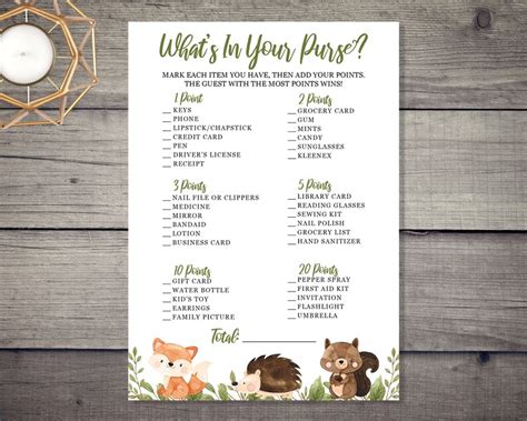 Woodland Animals Baby Shower Games Pack INSTANT DOWNLOAD - Etsy