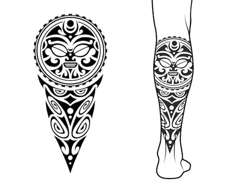 Motif De Tatouage De Style Tribal Maori Adapt Une Jambe Avec Exemple