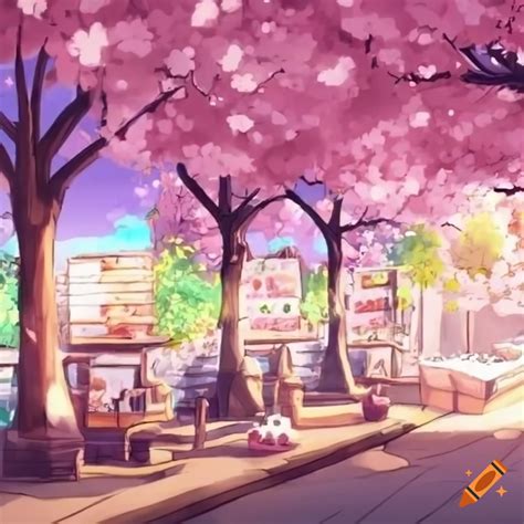 Sakura Trees Anime Backround