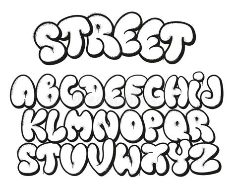 Bubble Graffiti Font. Inflated Letters, Street Art Alphabet Symbols ...