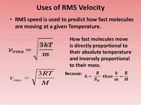 Pressure Temperature And ‘rms Related To Kinetic Model