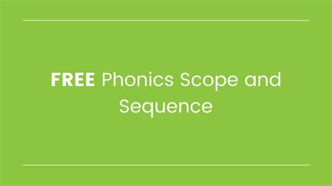 Free Phonics Scope And Sequence For K 2 Classrooms