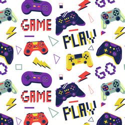 Gamer Doodle Seamless Pattern Royalty Free Vector Image