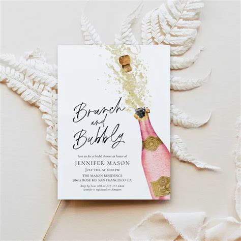 Brunch And Bubbly Champagne Bridal Shower Invitati Invitation Zazzle