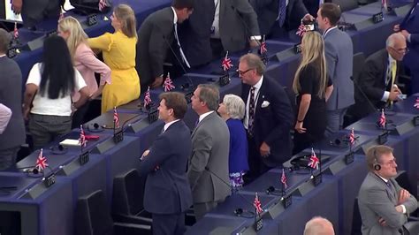 Brexit Party Meps Turn Backs On Eu Anthem At European Parliament