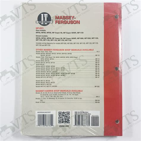 Iandt Massey Ferguson Shop Manual Mf 201 Mf Vintage And 1000 Series