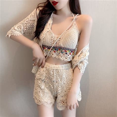 Set ren đi biển bikini sexy Quảng châu hoa đan mới bán rời theo phân loại Shopee Việt Nam