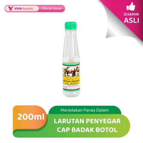 Jual Larutan Penyegar Cap Badak Botol Untuk Panas Dalam 200 Ml