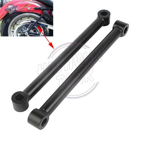 10 255cm Black Motorcycle Rear Rigid Hardtail Struts Lowers 4 Kit