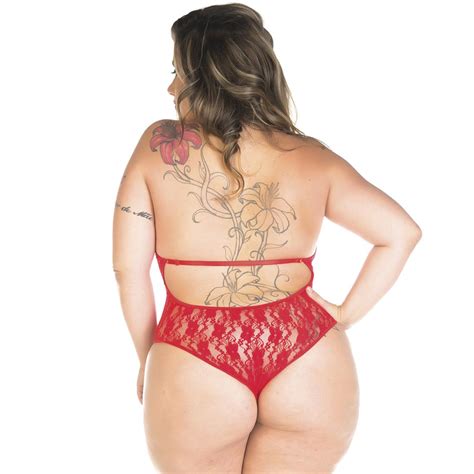 Body Sensual Luxo Vermelho Plus Size Pimenta Sexy Lingerie Plus Size