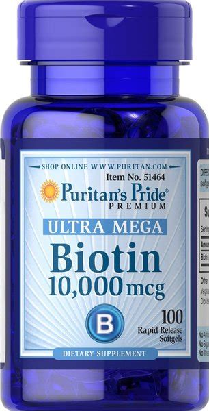 Jual Puritan Pride Biotin 10000 Mcg 100 Softgels Di Lapak