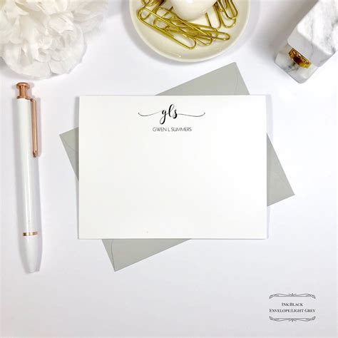 Personalized Stationery Monogrammed Stationary Custom Note Etsy