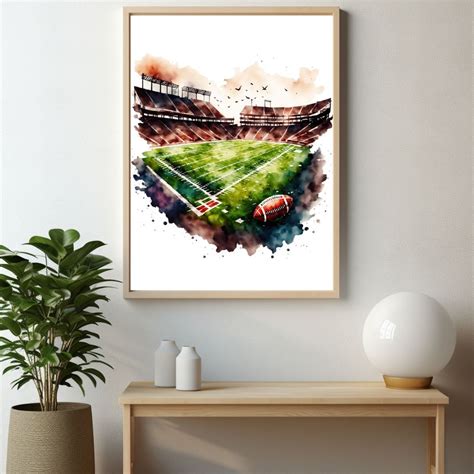 Watercolor Football Field Digital Wall Art 18x24 Poster Size - Etsy