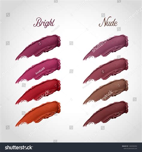 Curvy Lipstick Smear Set Bright Nude Stock Vector Royalty Free Shutterstock