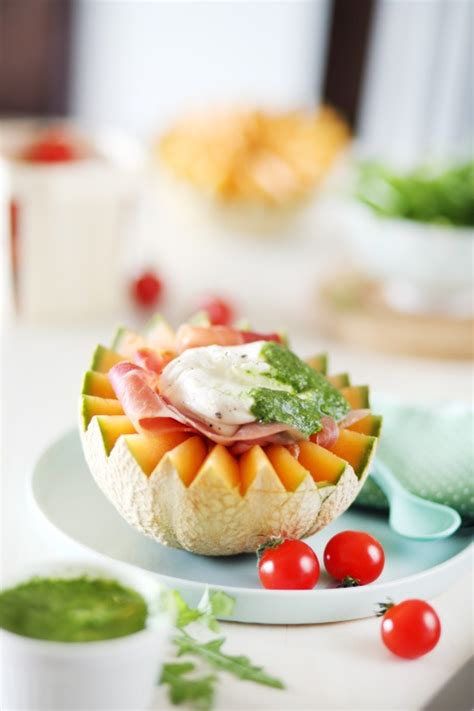 Salade De Melon Burrata Et Pesto De Roquette Chefnini