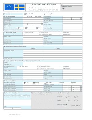 Cash Declaration Form Fill Online Printable Fillable Blank PdfFiller