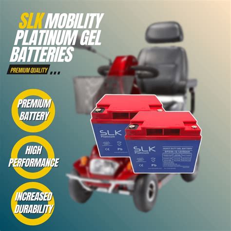 Slk Platinum Gel Mobility Scooter Batteries Reliable V Ah Pair