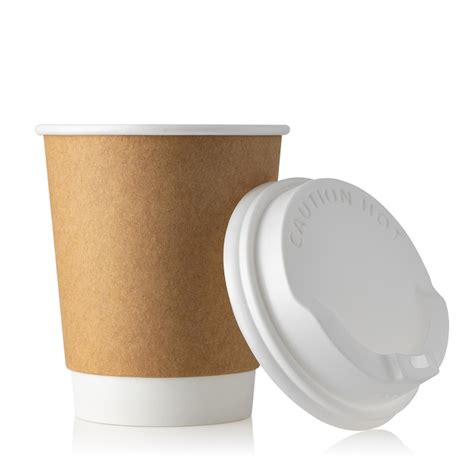 Taza De Papel Desechable Para Llevar Para Café O Té Con Tapa Abierta