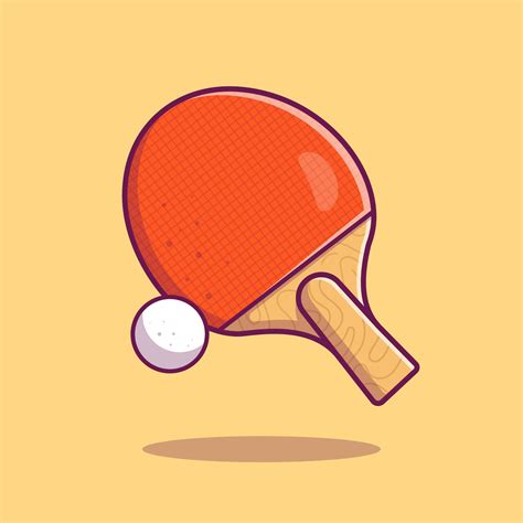 Ping Pong With Table Tennis Ball Cartoon Vector Icon Illustration