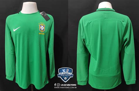 Camisa Da Sele O Brasileira Oficial Goleiro Verde Nike Manga