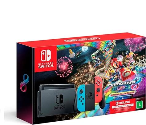 Console Nintendo Switch Azul E Vermelho Joy Con Neon Mario Kart 8