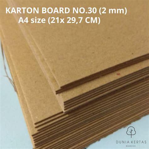 Jual Karton Hard Board No 30 Tebal 2mm A4 Kota Bandung Dunia