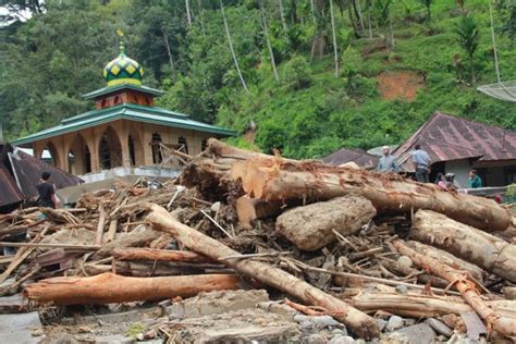 Banjir Kembali Landa Mandailing Natal Puluhan Rumah Hanyut