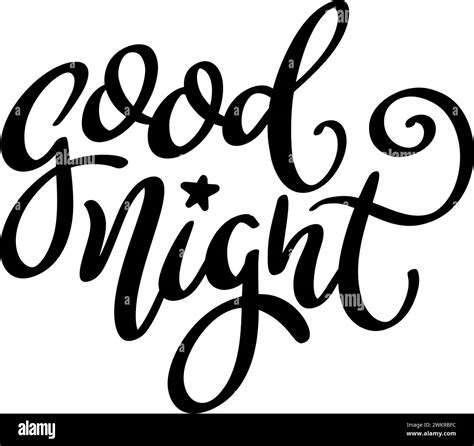 Good Night Lettering Phrase Isolated On White Background Stock Vector