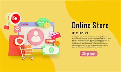 Premium PSD Psd 3d Shopping Online On Mobile Phone Application