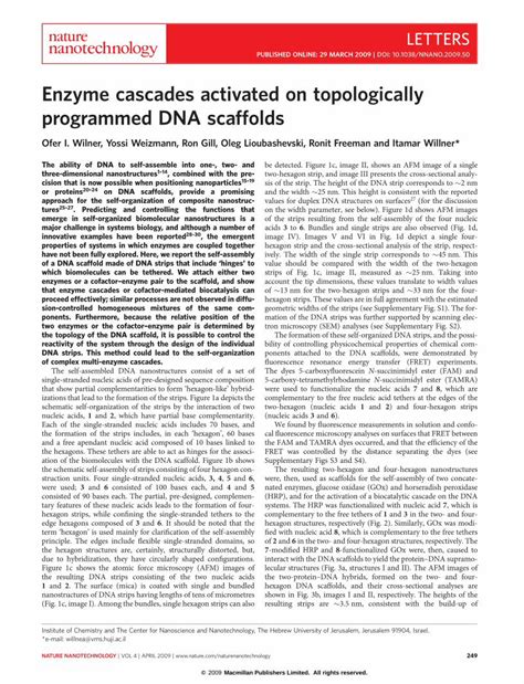 PDF Enzyme Cascades Activated On Topologically Programmed DNA