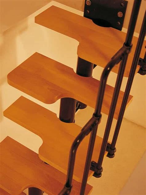 Karina Space Saver By Arke Fontanot Wood And Steel Modular Staircase Modular Staircase