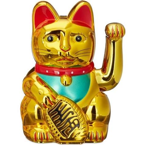 Maneki Neko Chat Chinois porte bonheur 16 cm Asie Chine Japon Thaïlande