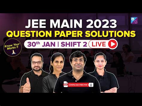 Jee Main 2023 January 30 Shift 2 Question Paper And Answer Key Pdf