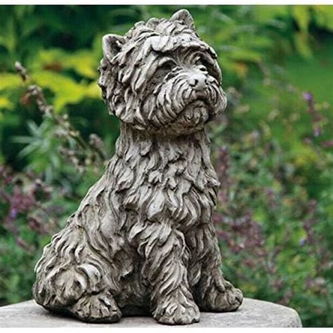 Statue de chien West Highland Terrier Décoration de jardin en béton