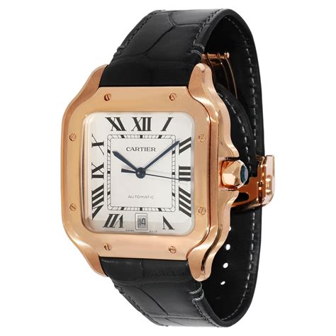 Cartier Santos Men S K Yellow Gold Watch W C At Stdibs