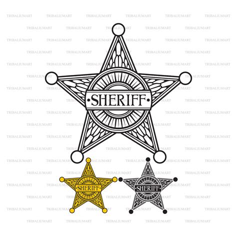 Sheriff Badge Sheriff Star Cut Files For Cricut Clip Art Etsy