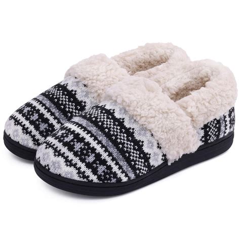 Litfun Women's Memory Foam House Shoes Warm Comfy Fuzzy House Slippers ...