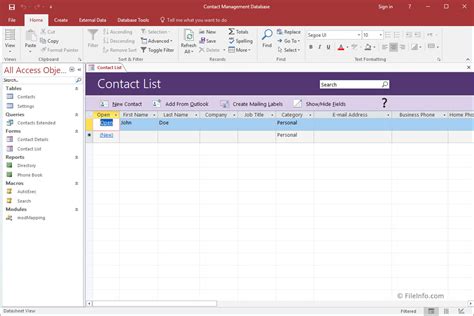 microsoft access  supported file formats