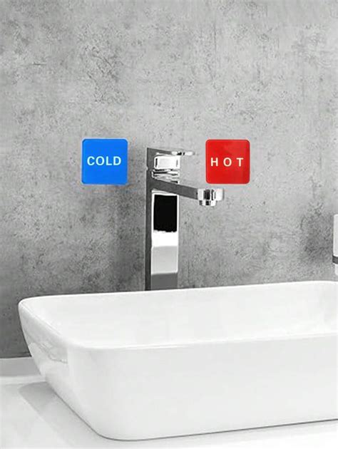 Hot And Cold Water Labeling Signs Restroom Faucet Switch Warning Signs 2pcs SHEIN USA