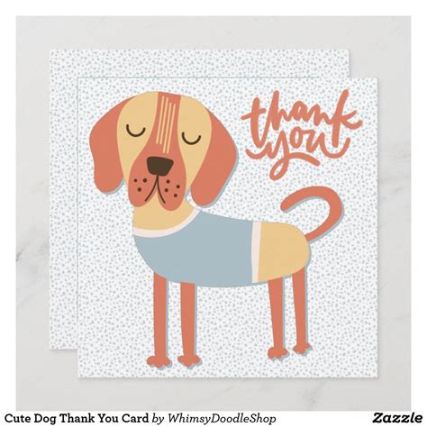 Cute Dog Thank You Card | Zazzle | Thank you cards, Cute dogs, Cards